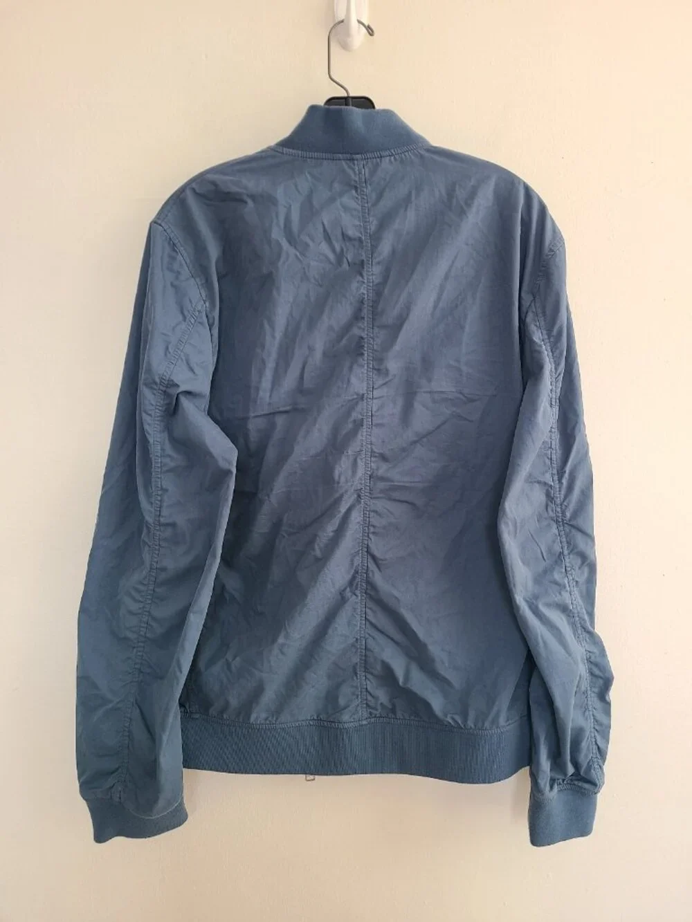 AllSaints Bassett Long Sleeve Bomber Jacket In Jackson Blue Men's Size L
